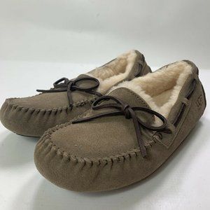 UGG Mens Olsen Leather Moccasin Slippers US 7 Dry Leaf